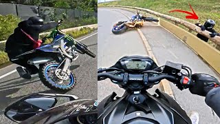 RIDERS FALL OFF THEIR BIKES WHILE RIDING - Crazy Motorcycle Moments