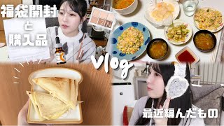 【日常vlog】福袋開封と購入品｜今日のご飯🦀｜今年はスキンケアと健康にお金をかけたいです💰｜今年もよろしくお願いします🐴✨