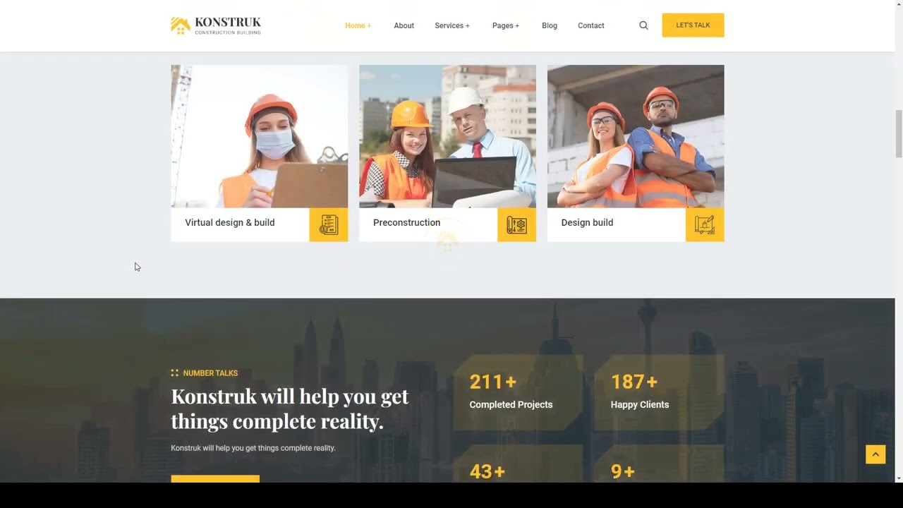 Konstruk - Construction HTML Template manufacturing startup