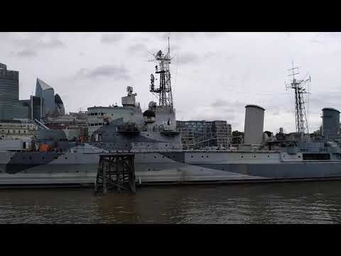 A Large Ship (CRUZE) inside river near London Tower and London Bridge