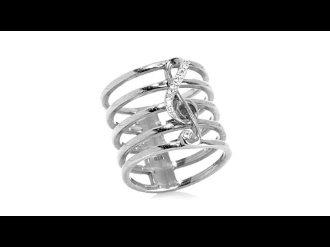 Anel agudo em espiral KChen Pave'