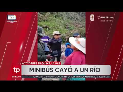Minibús cayó en un rió en La Paz y testigos señalan que un bebé fue arrastrado por las aguas