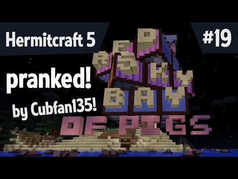 Pranked by CubFan135! Red Sky Bay Vandalism! — Hermitcraft 5 ep 19