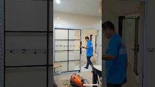 ชุดประตูบานเลื่อนรางบนพร้อมแปะลูกฟัก