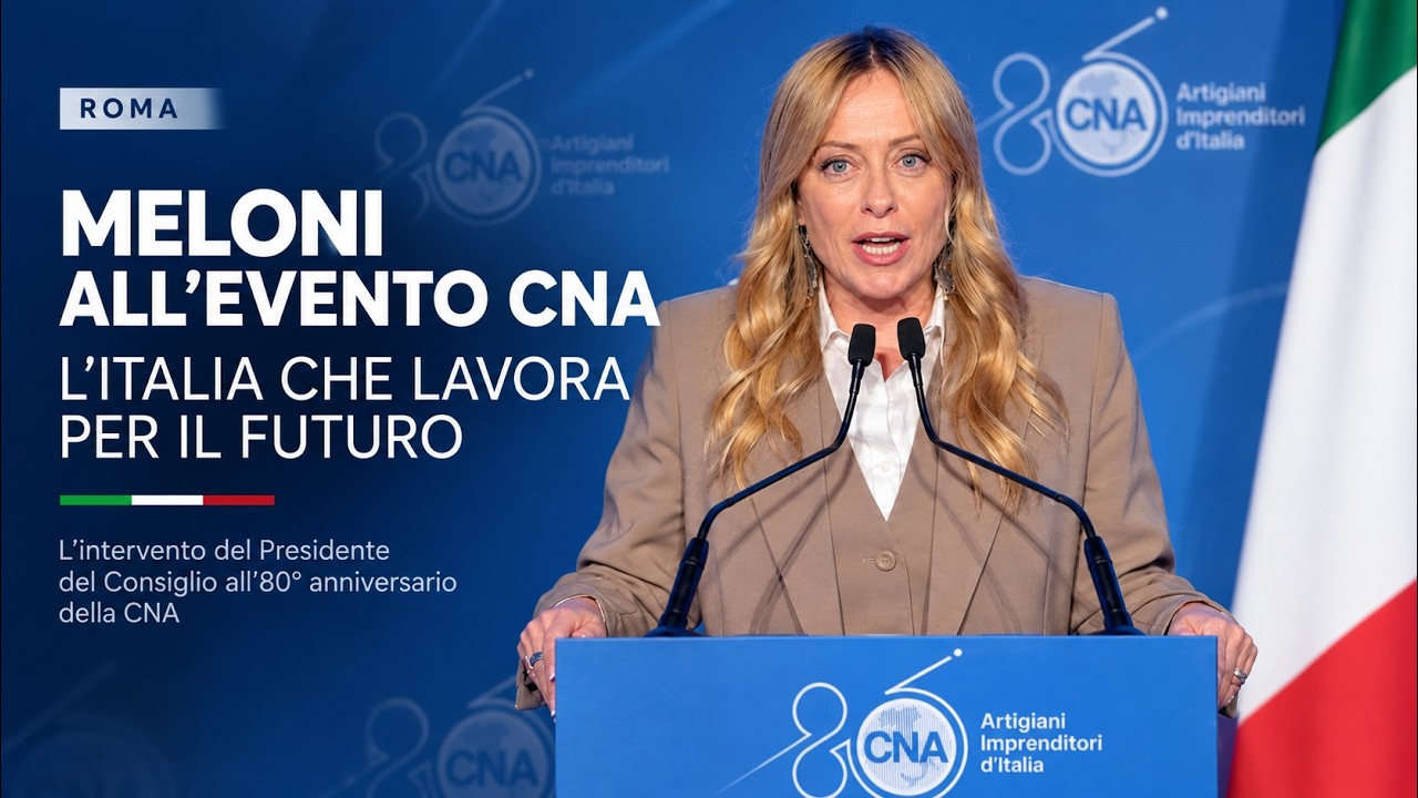 🔴 GIORGIA MELONI INTERVIENE ALL’80º ANNIVERSARIO DELLA CNA E DELLA PMI