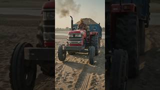 Mahindra tractor with heavy load trolley pulling #tractor #shortsfeed #shorts