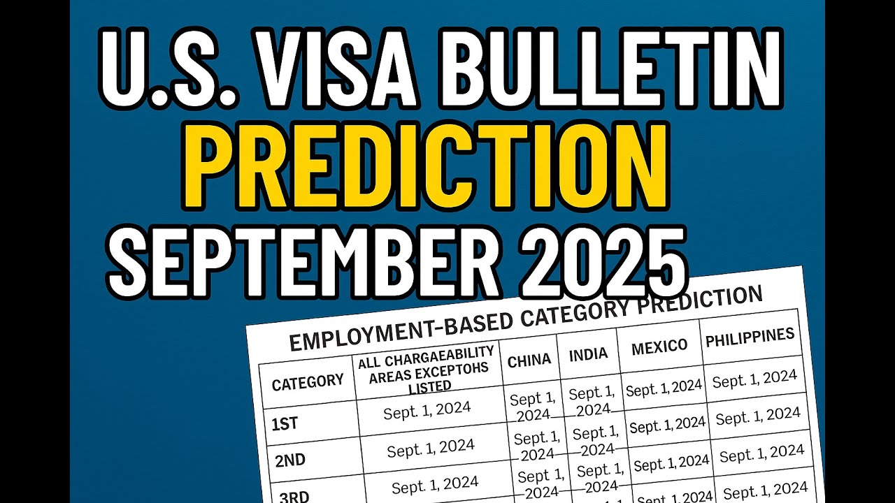 US Visa Bulletin Prediction September 2025 | Green Card Updates for F1, F2A, EB1, EB2 & More
