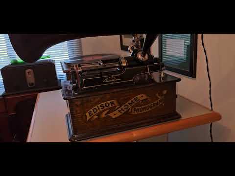 All-Original Mint Condition Edison Home Phonograph with Rare Wilkeslyke Attachment