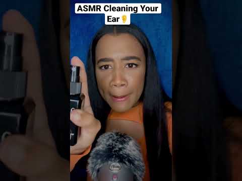 ASMR Cleaning Your Ears w/ Inaudible Whisper #asmr #asmrshorts #youtubeshorts #shorts