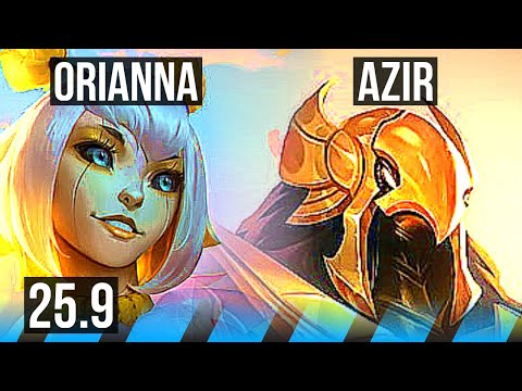 ORIANNA vs AZIR (MID) | 7/0/9, Godlike | NA Challenger | 25.9