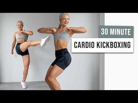 30 MIN CARDIO KICKBOXING + ABS - High Intensity Full Body Cardio Workout - No Equipment