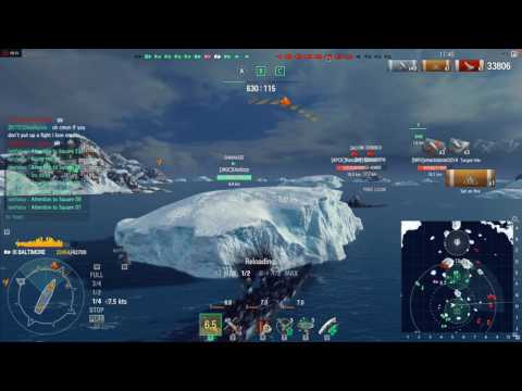 World of warships - Baltimore 111K dmg - ISLANDS OF ICE