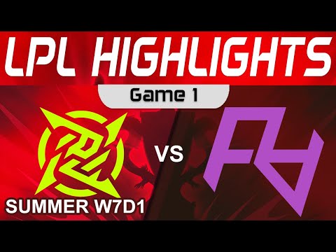NIP vs RA Highlights Game 1 LPL Summer Season 2023 W7D1 Ninjas in Pyjamas vs Rare Atom by Onivia