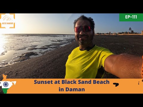 Sunset at Black Sand Beach Devka in Daman | India Darshan Ep 111 | The Rustic Wanderer