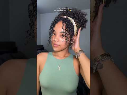 Day 1/6 🌴 | Easy curly scarf hairstyles perf for the summer ☀️ #curlyhair #curlyhairstyles #summer