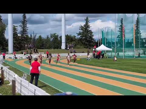 Canadian record in womens 100m 10.94 by Audrey Leduc
