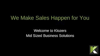 Klozers Sales Consulting Services YouTube Video