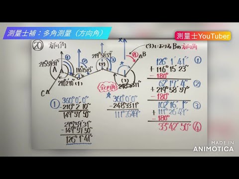 測量方位角計算