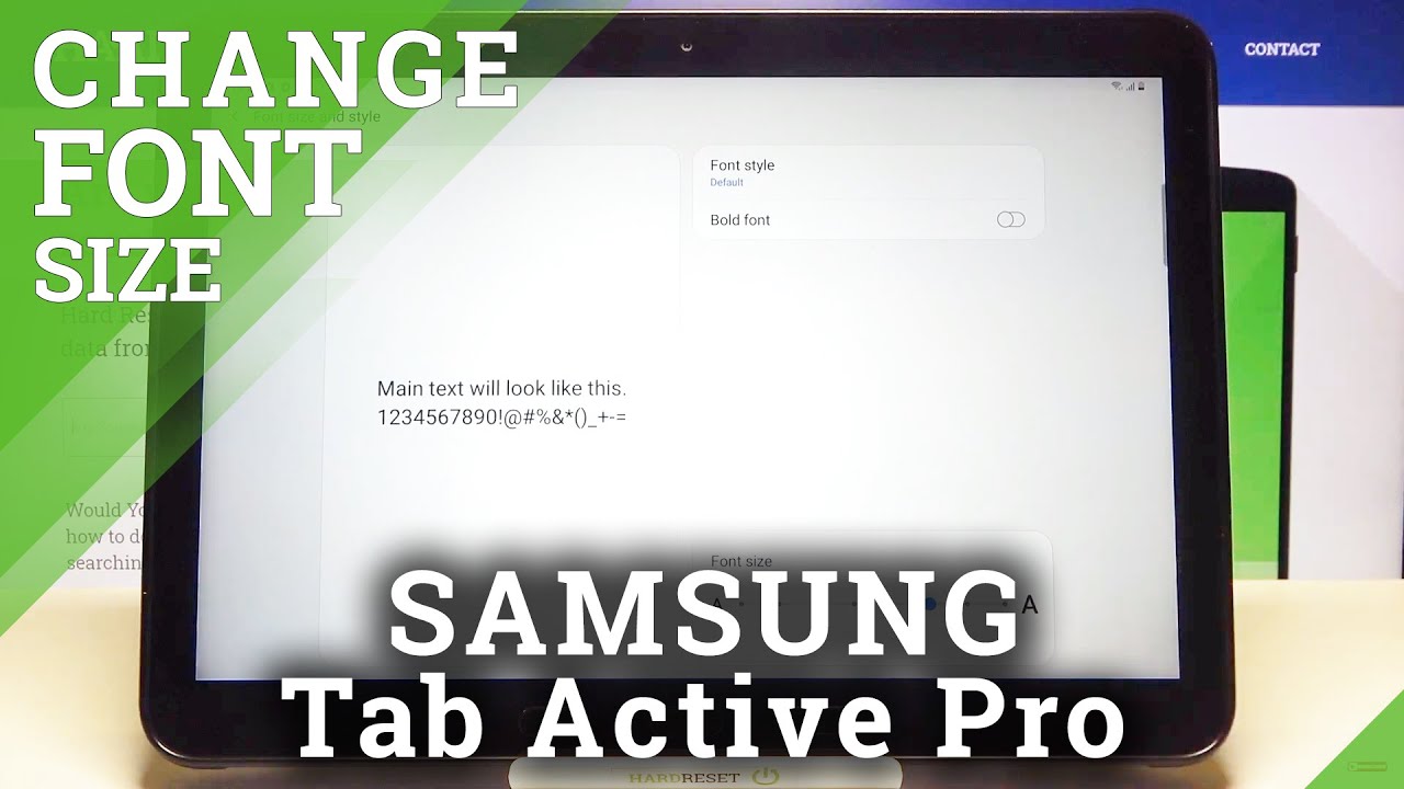 SAMSUNG Galaxy Tab Active Pro – Open Display Settings & Choose Font Size