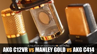Video thumbnail for AKG C12VR vs Manley Gold Reference vs AKG C414 TLII (David Royer Mod) Microphone Shootout by The OC Recording Company, Inc.