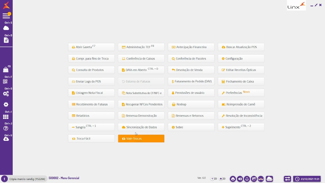 Microvix POS - Menu Gerencial - Ecoville