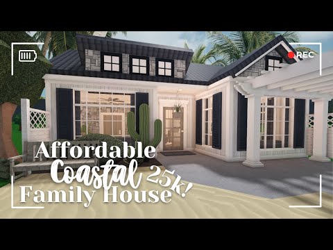 [ bloxburg ] 🌿 ꒰ 25k ꒱ no gamepass affordable coastal house ꒰ build & tour ꒱