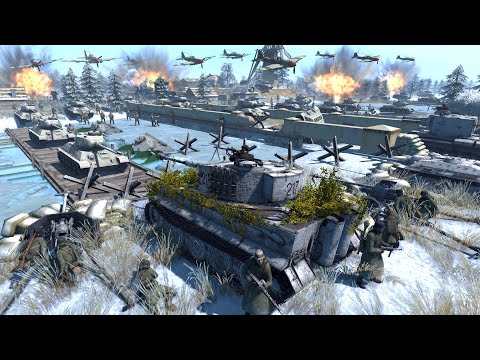 German Army ICE BRIDGE FORTRESS Defense! - Men of War: WW2 Mod