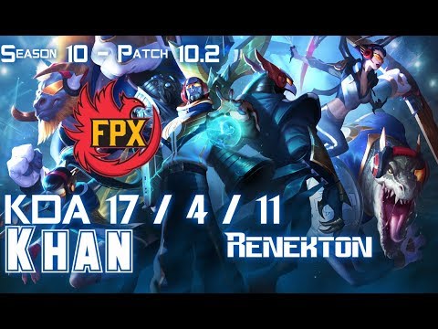 FPX Khan RENEKTON vs SETT Top - Patch 10.2 KR Ranked