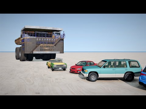 Cars VS Belaz - BeamNG.Drive
