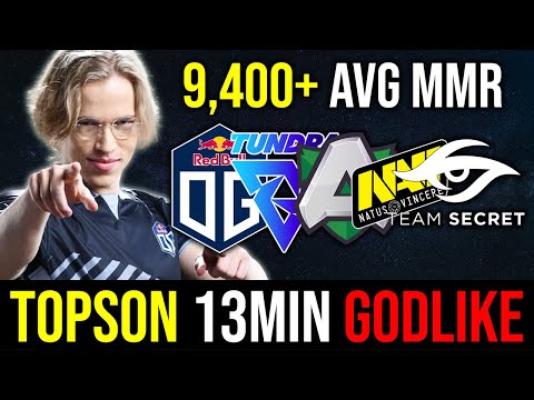 Topson owned this 9400 MMR AllStar Game - 13 mins GODLIKE! DOTA 2