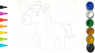 How to Draw a Horse Easily Step-by-Step Tutorial for Kids And Toddlers | Drawing For Baby