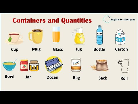 Containers and Quantities Vocabulary