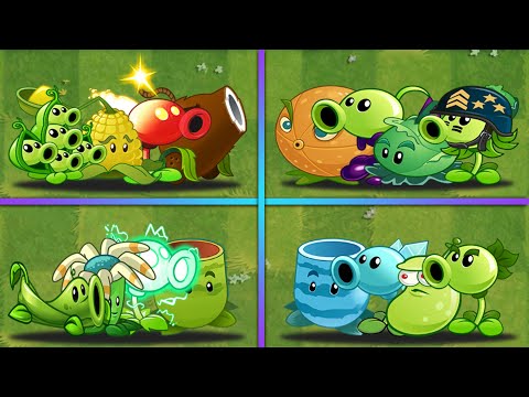 Random 4 Team PEA + OLD Plants Battlez - Who Will Win? - PvZ 2 Team Plants