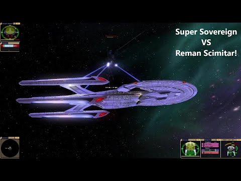 Super Sovereign VS Reman Scimitar | Star Trek Ship Battle | Bridge Commander |