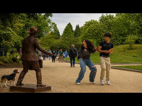 Living Statue Prank Gets Priceless Reactions in Germany 🤣 | Cowboy Prank