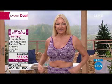 Rhonda Shear 2pack Adjustable Padded Strap Ahh Bra