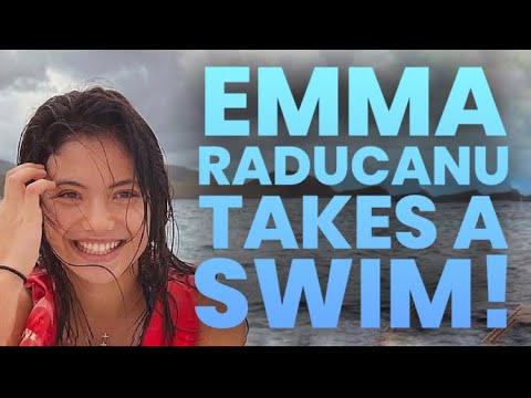 Emma Raducanu Takes a Swim before her first round match against Dayana Yastremska in Slovenia