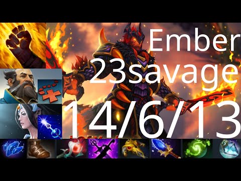 23savage mid Ember Spirit vs Puck, Morphling, Axe - fist, X Mark for arrows - dota2