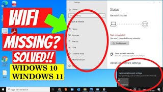 Fix WIFI Not Showing in Settings On Windows 10 Fix Missing WIFI Windows 11 | Solve WIFI Now Showing