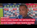 Sparta-trainer Henk Fraser: 'Ik weet dondersgoed hoe het gaat verlopen als dat niet gebeurt'