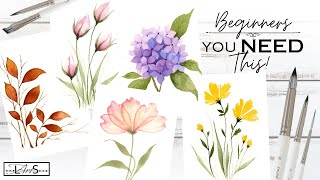 ATTENTION BEGINNERS! The Only Brush Strokes You Need to Get Started Watercolor Painting!
