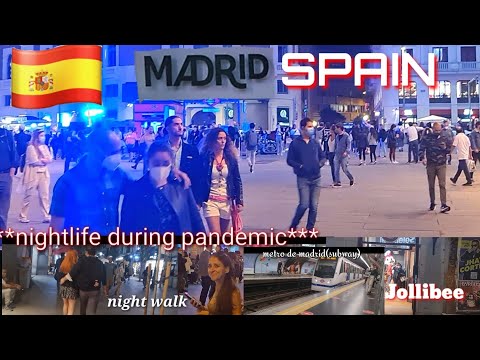 🇪🇸MADRID NIGHT WALK/TOUR|SPAIN|TOURVLOG1