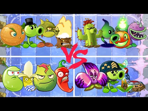 Team Plant REPEATER x LASER BEAN x SHADOWN PEASHOOTER x SEAFLORE - PvZ 2 Team 04 Plant