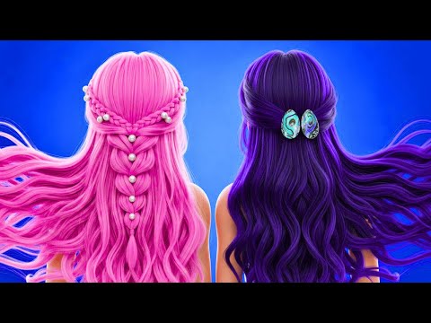 One Colored Makeover ❤️💙💜 Viral Mermaid Makeover