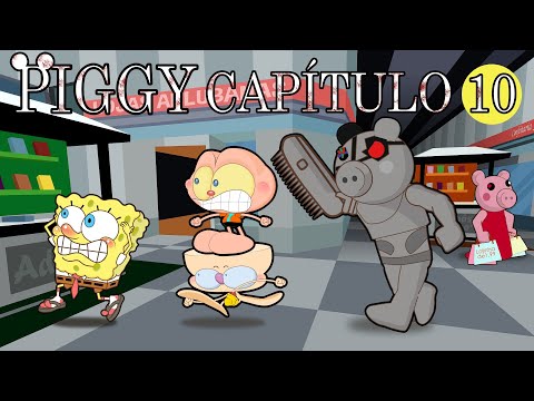 Mongo e Drongo em PIggy do Roblox Capítulo 10 - Onde aparece o Bob Esponja. Piggy em desenho animado