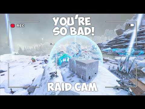 Ark Raid Cam - This Raid On The Island Ice Cave Got Super Toxic
