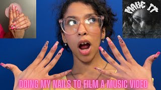 Doing my nails to film a music video - Madison Reyes