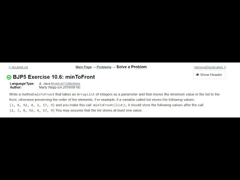 Exercise 10 6 Mintofront Java Tutorial Practice It