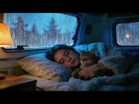Leave It All To Sink Into Heavy Rain And Thunderstorms – Relax & Sleep in a Cozy Car