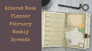 Altered Book Journal Planner Weekly Spreads - February